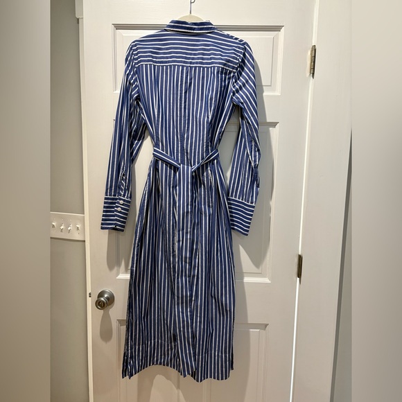 J.Crew Long-sleeve button-up shirtdress in striped cotton poplin - Picture 3 of 3